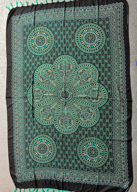 PAREO BAGUS BATIK MANDALA LIFE VERDE/NEGRO